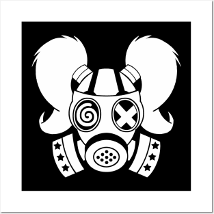 Gas Mask Girly Logo Design Posters and Art